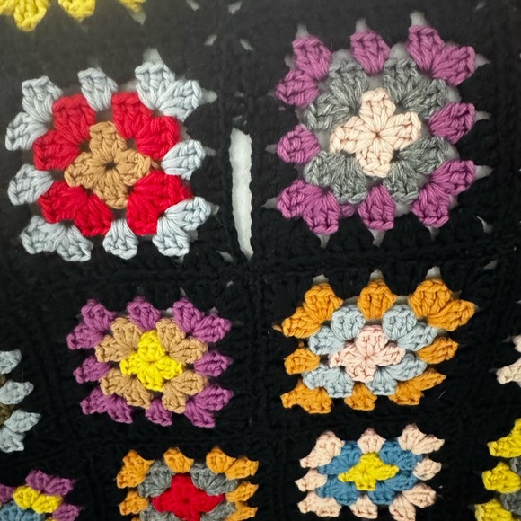 Handmade Granny Square afghan Throw blanket colorful 
With flaws - Picture 5 of 11